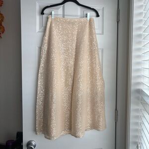 Simply Vera Vera Wang Sparkling Cream Sequin A-Line Skirt | NEW